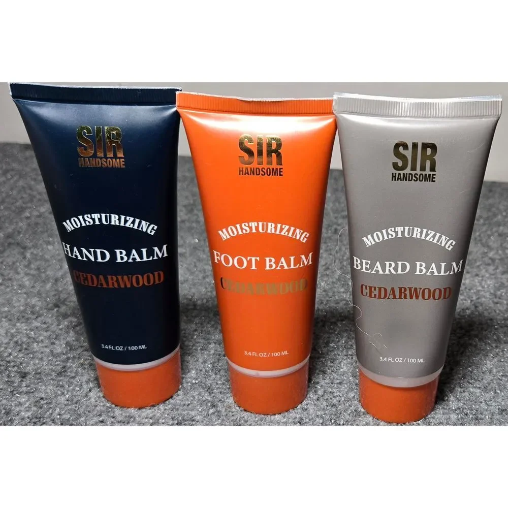 SIR Handsome 3 Piece Moisturizing Hand,‎ Foot, and Beard Balms New